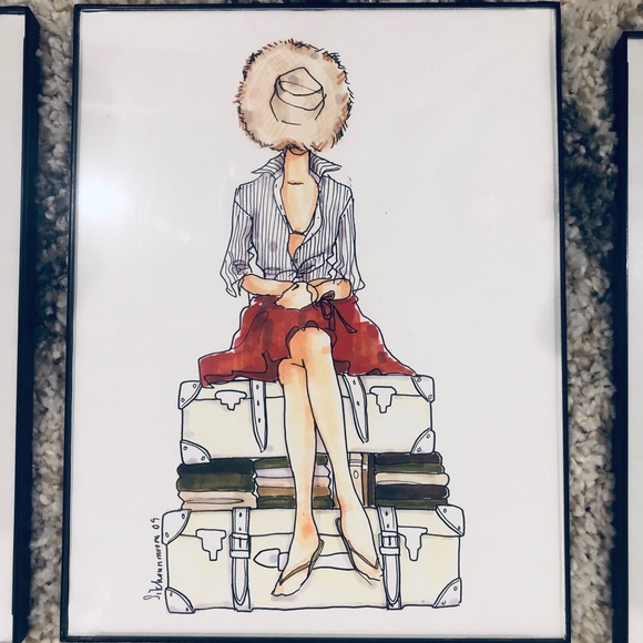 Original J.Crew Somsack Sketches, framed & signed - Picture 4 of 5